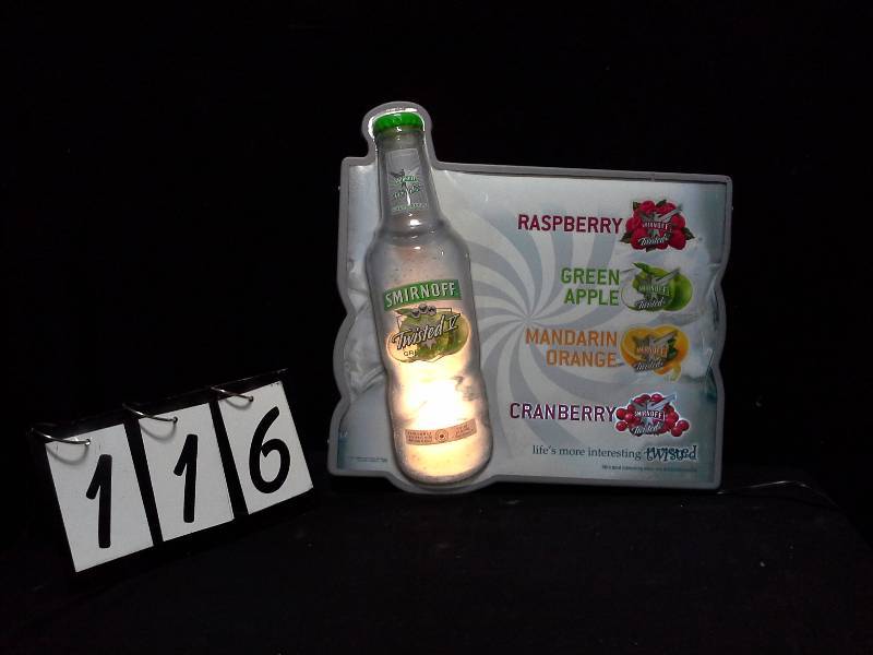 lot 116 image: Smirnoff Vodka LED sign