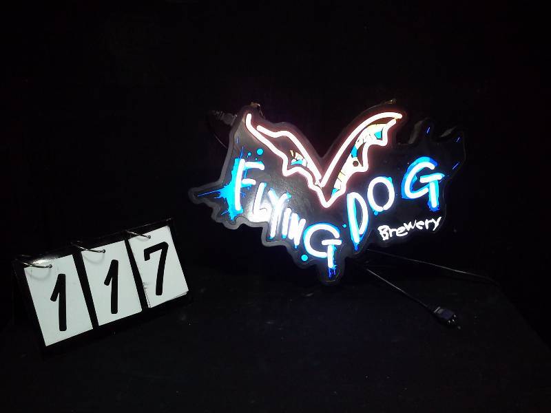 flying dog neon sign