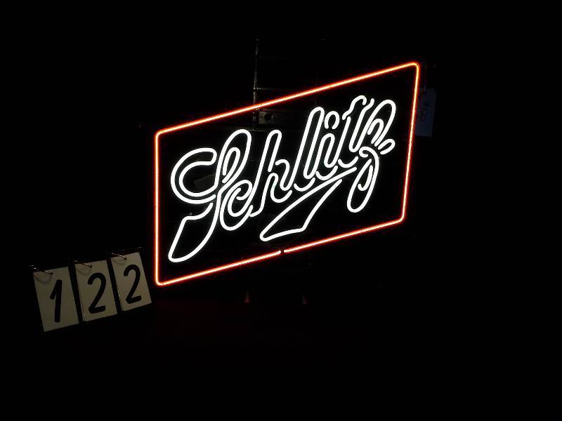lot 122 image: Schlitz neon sign