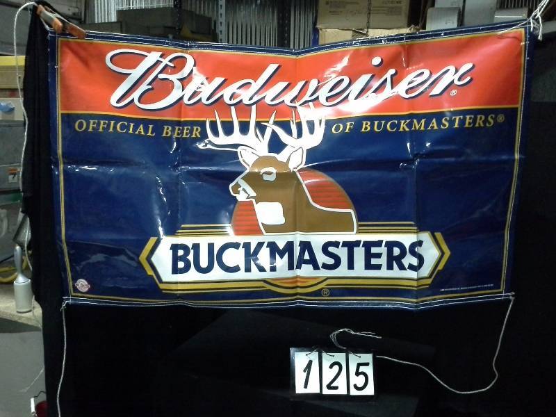 lot 125 image: Budweiser Beer Buckmasters banner