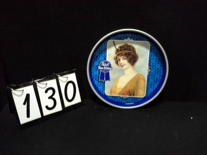 lot 130 image: Pabst Blue Ribbon Beer serving tray