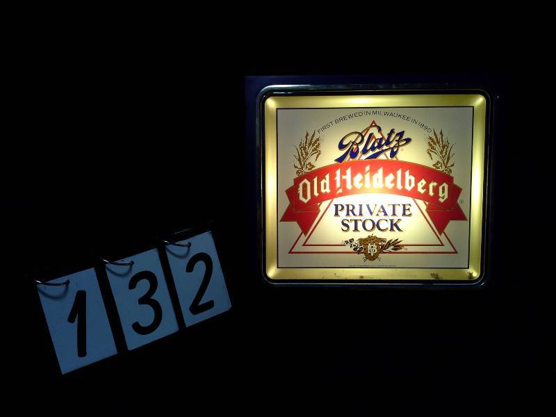 lot 132 image: Blatz Beer Old Heidelberg Private Stock lighted sign