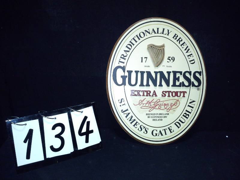 lot 134 image: Guinness Extra Stout 3D wooden plaque