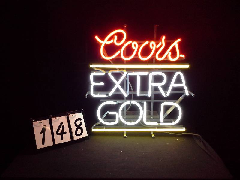lot 148 image: Coors Extra Gold neon