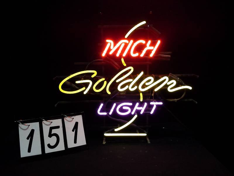 lot 151 image: Michelob, Mich Golden Light neon