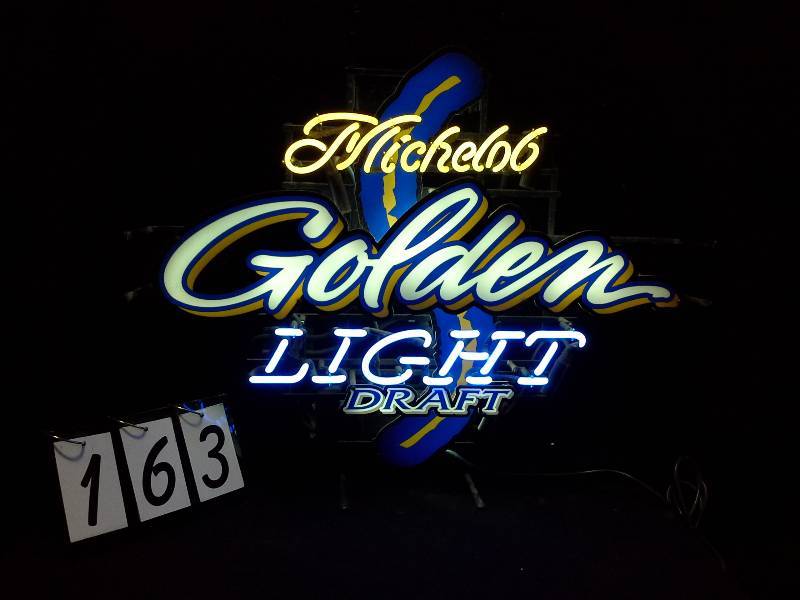 lot 163 image: Michelob Mich Golden Light neon