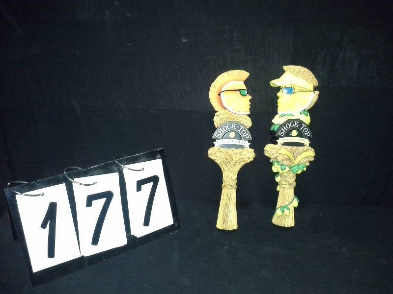 lot 177 image: Shock Top Belgian White and Lemon Shandy tap handles