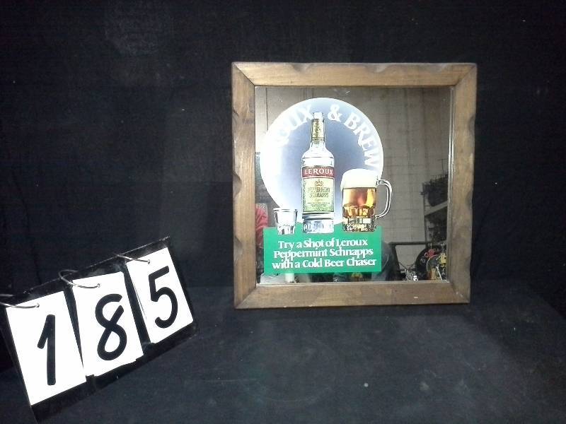 lot 185 image: Leroux Peppermint Schnapps mirror