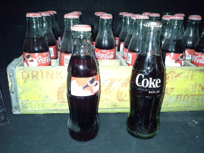 lot 188 image: Wooden Coca-Cola  Coke crate with bottles