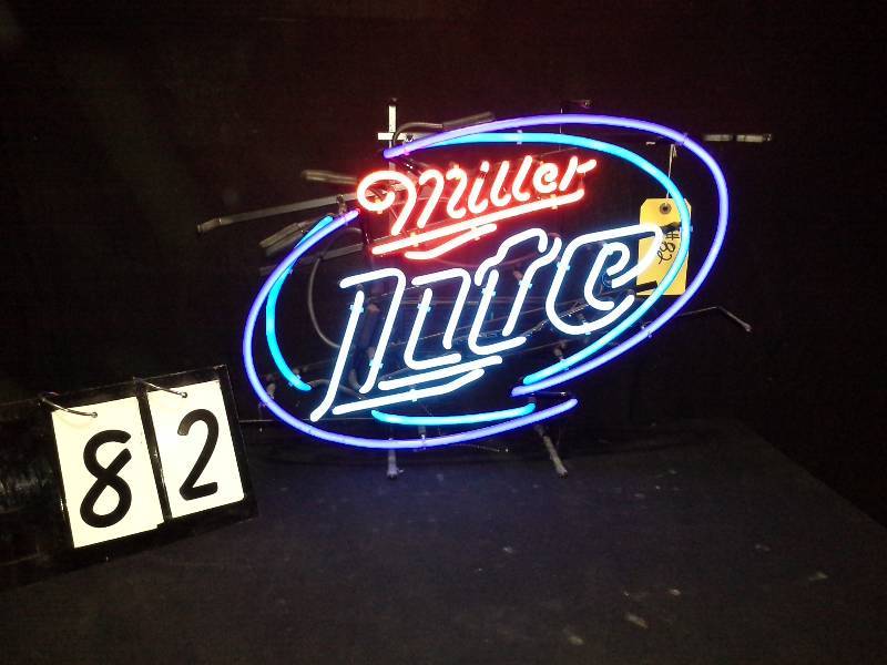 lot 82 image: Miller Lite neon beer sign