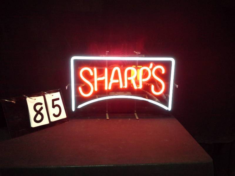 lot 85 image: Miller Sharps non-alcoholic malt beverage neon sign