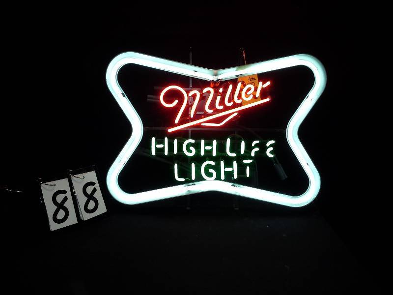 lot 88 image: Miller High Life Light neon sign