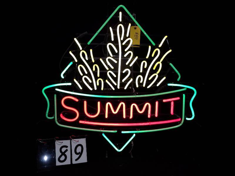 lot 89 image: Large Summit Beer neon sign