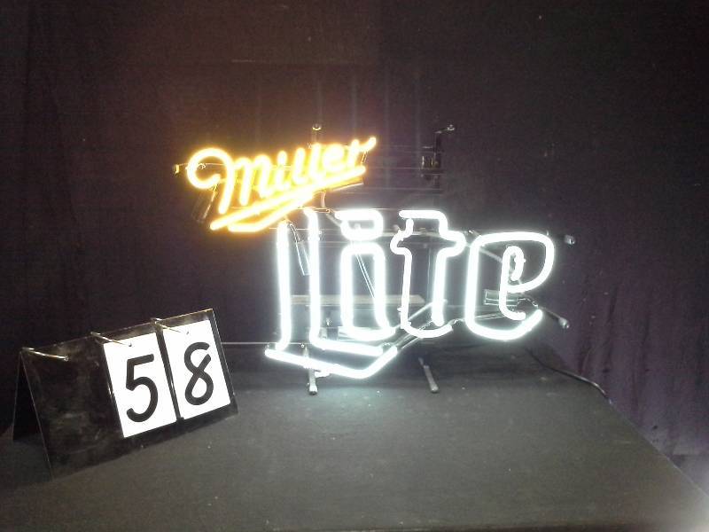 lot 58 image: Miller Lite neon sign