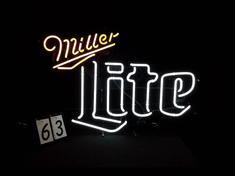 lot 63 image: Miller Lite neon sign