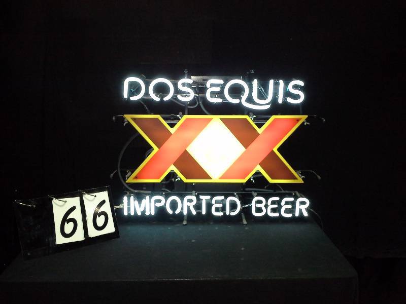 lot 66 image: Dos Equis Imported Beer neon sign
