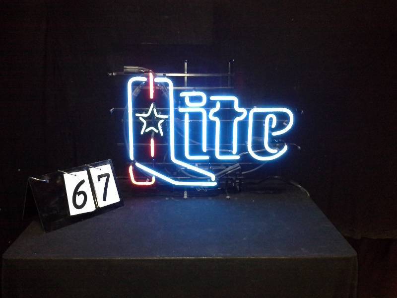 lot 67 image: Miller Lite cowboy boot neon