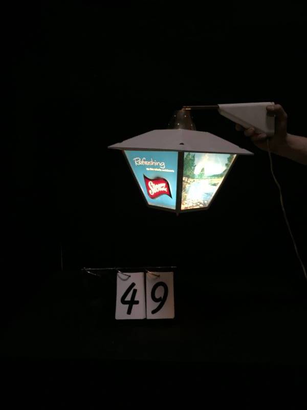 lot 49 image: Storz Beer light up, rotating sign with bracket