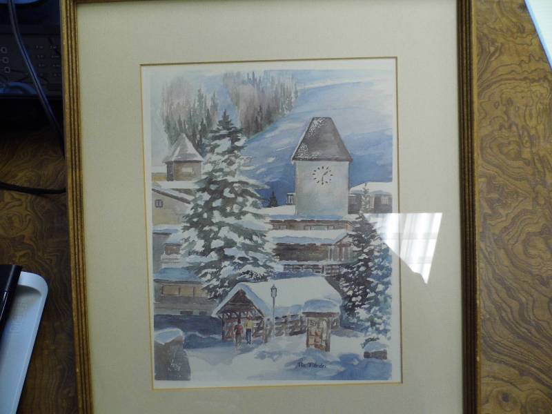 lot 62 image: Framed Watercolor - Golf Course Photo