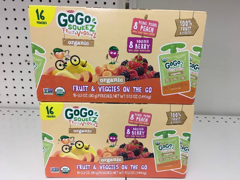 lot 54 image: TWO (2) GOGO ORG FRUITVEG 163.2Z, RETAIL $9.79 EACH