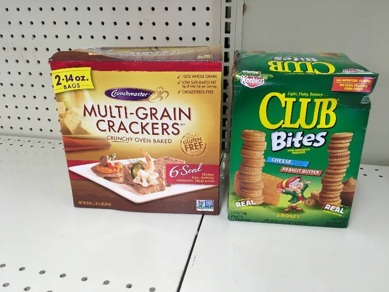lot 60 image: KEEBLER CLUB BITES 26.4Z, RETAIL $6.79 AND CRUNCHMASTER MULTI GRAIN CRACKER 28Z, RETAIL $9.99