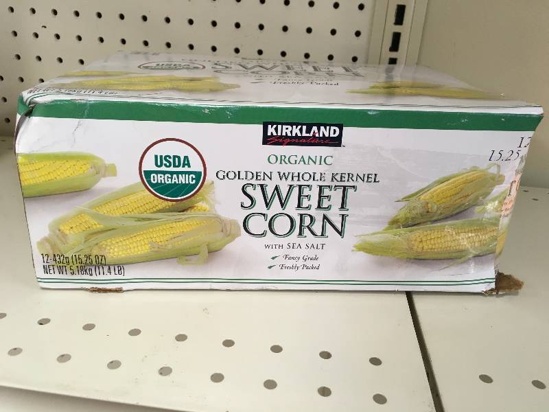lot 88 image: KS ORG CORN 1215.25OZ, RETAIL $12.99