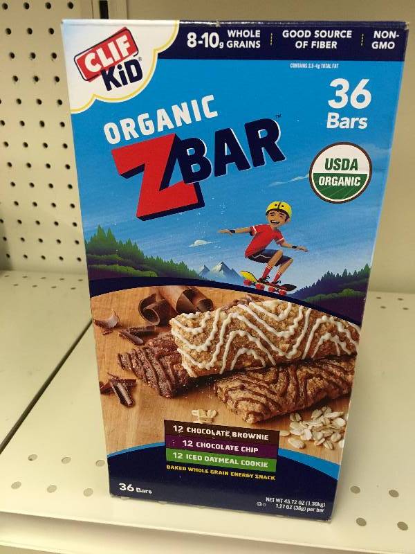 lot 89 image: CLIF ORG ZBAR 361.27 OZ, RETAIL $16.99