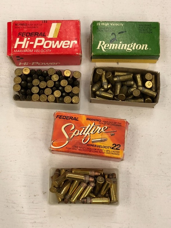 lot 12 image: (3) Boxes Of .22 Ammo (1) Box Of ....