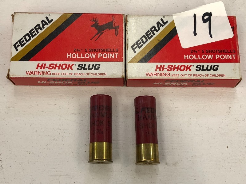 lot 19 image: (2) Boxes Of Federal Hi-Shok 12gaug...