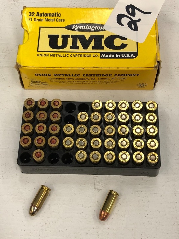 lot 29 image: (46) Rounds Of Assorted .32Auto Amm...