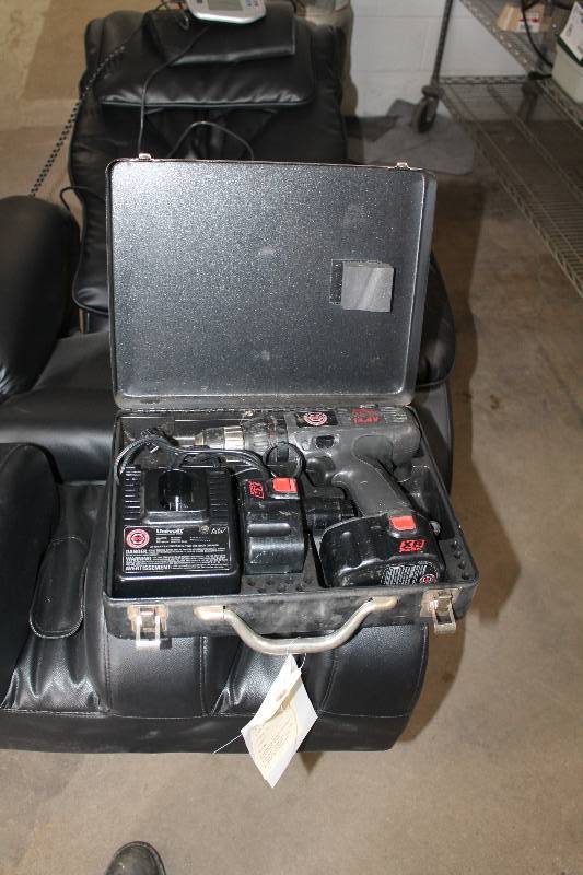 lot 3 image: Black & Decker 14.4V Cordless Drill Set w 2-Battery, Charger, Case