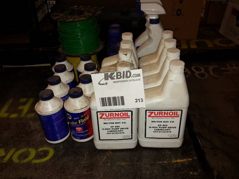 lot 213 image: Misc. Fluids as shown.