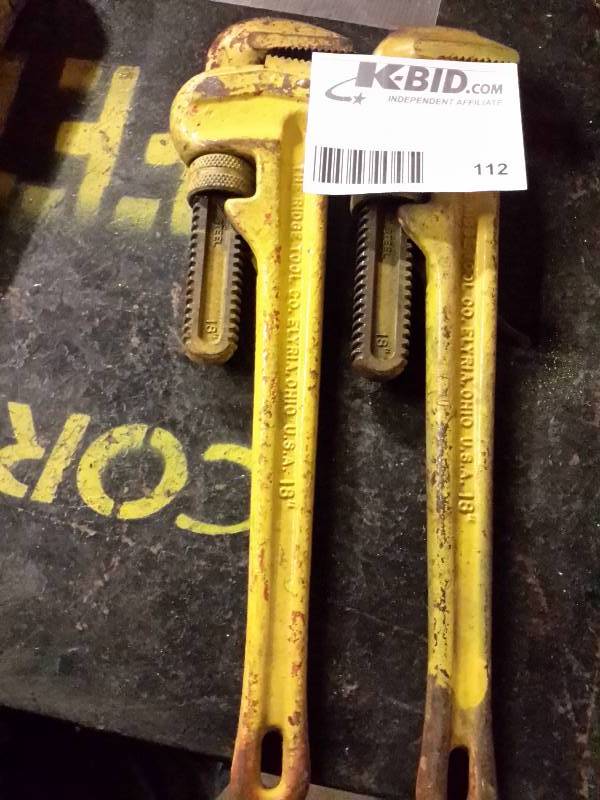 lot 112 image: 2, Rigid, 18 in pipe wrenches