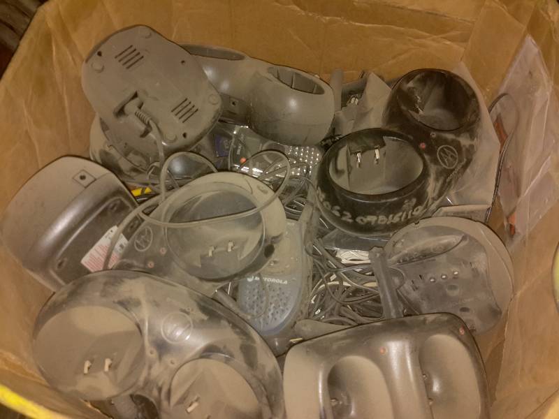 lot 194 image: LARGE lot of misc. walkie talkies, chargers etc.