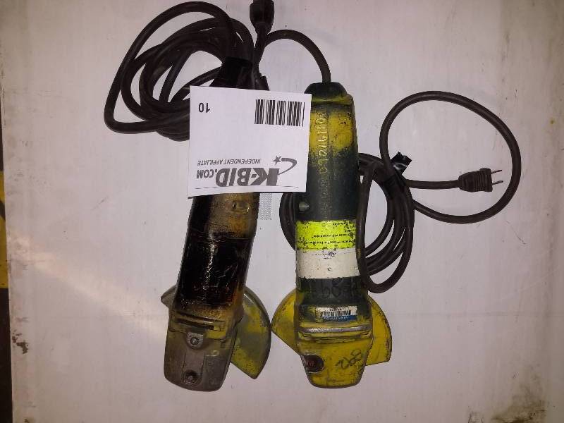 lot 10 image: 2, 4 12 in Angle Grinders, one Bosch, One Dewalt
