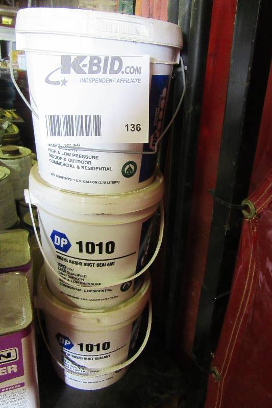 lot 136 image: 3 buckets of water based duct sealants