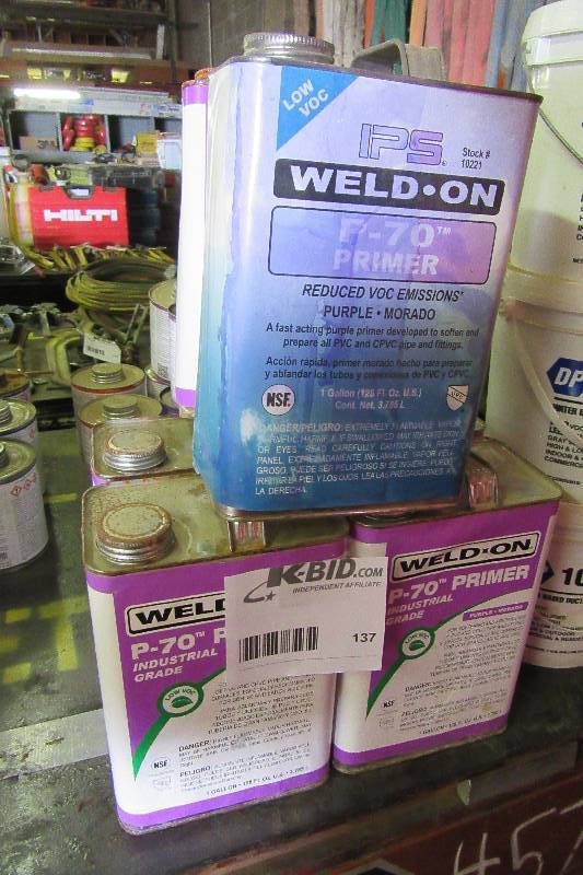 lot 137 image: 6 gallons of Weld on Primer