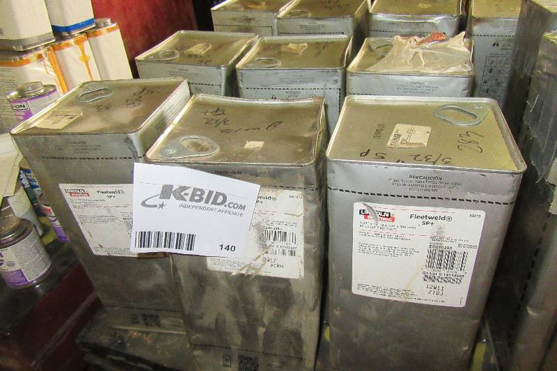 lot 140 image: 6 cans of welding rods as pictured. See closeups