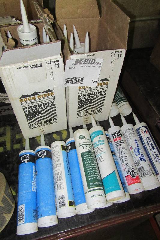 lot 129 image: Large lot of Silicone sealants
