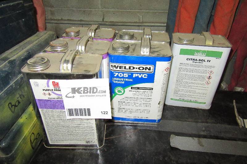 lot 122 image: Lot of Primers, PVC adhesive Degreaser as p ictured