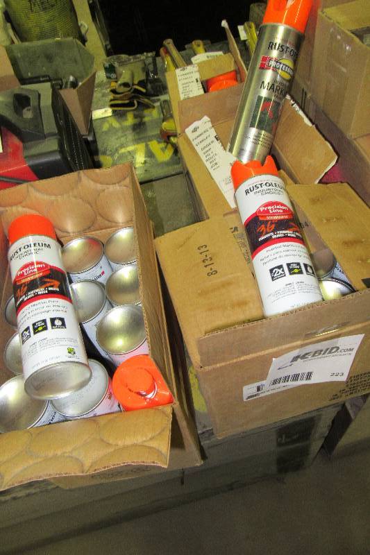 lot 223 image: 2 Cases of Rustoleum Spray Paint.. Orange