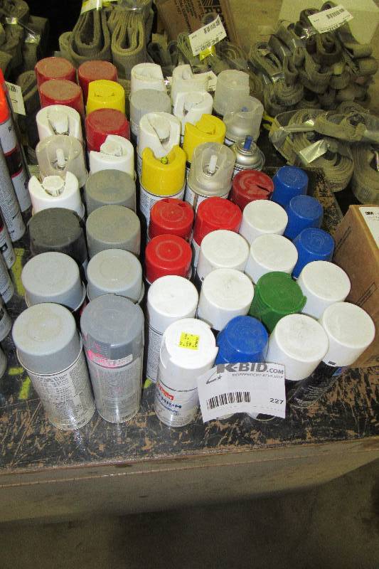 lot 227 image: Misc. Colors of Spray Paint and 3M Scotchkote Liquid Epoxy Coating 323 Kit.