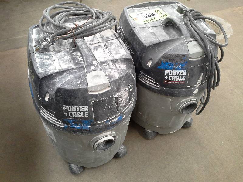 lot 383 image: Pair of Porter Cable Power Tool Triggered 10 Gal Vacuum