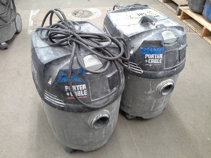 lot 385 image: Pair of Porter Cable Power Tool Triggered 10 Gal Vacuum (NO POWER)
