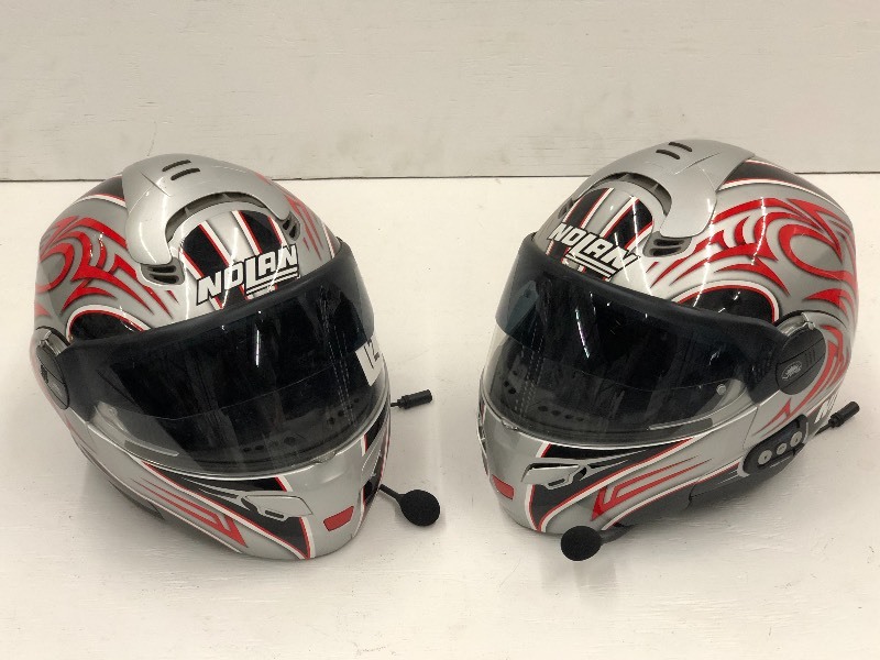 lot 12 image: Set Of (2) Nolan Snowmobile Helmets...