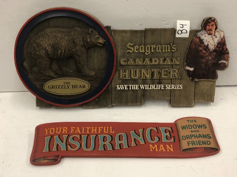 lot 84 image: (1) Seagrams Canadian Hunter Sign &...