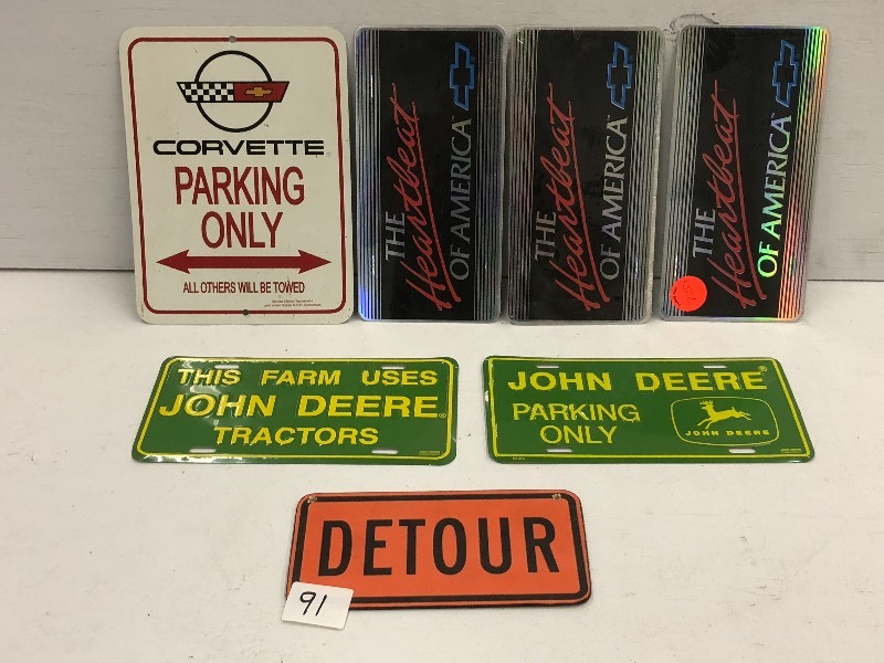 lot 91 image: Lot Of John Deere License Plates, ...