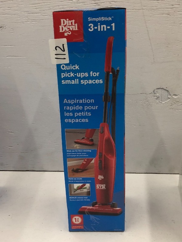 lot 112 image: Unused Dirt Devil 3-In-1 Vac ...