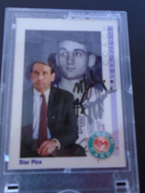 1992 Autographed Mike Krzyzewski Basketball Card