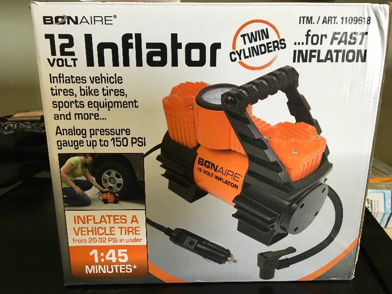 BONAIR 12 VOLT INFLATOR, RETAIL $29.99